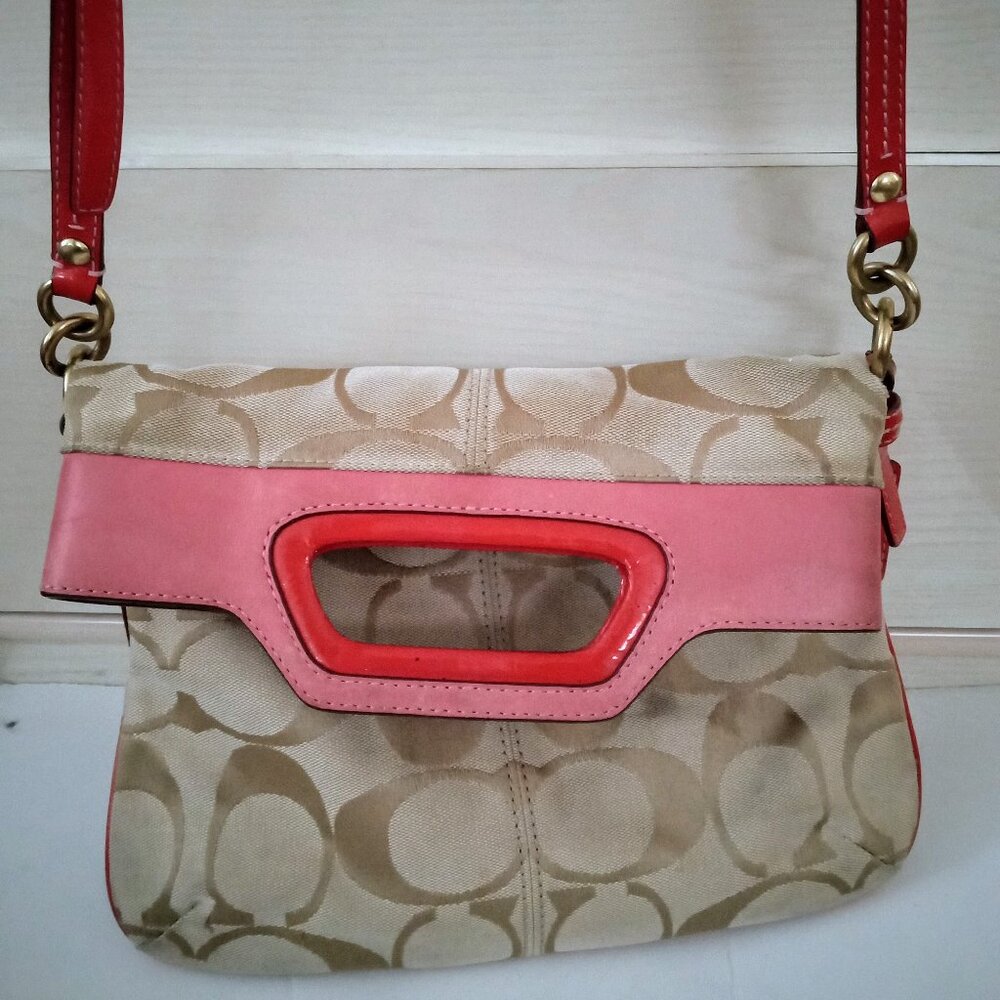 Coach Women's Vintage Monogram Colorblock Foldover Shoulder Crossbody Bag
